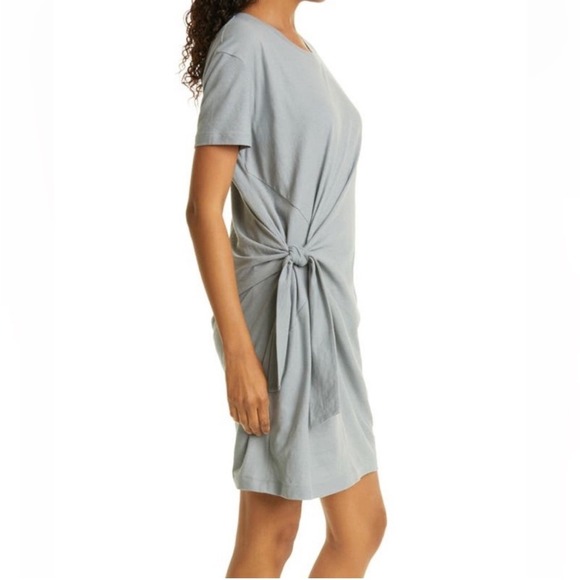 Vince Side Tie Cotton t shirt  Dress small gray - Picture 2 of 7